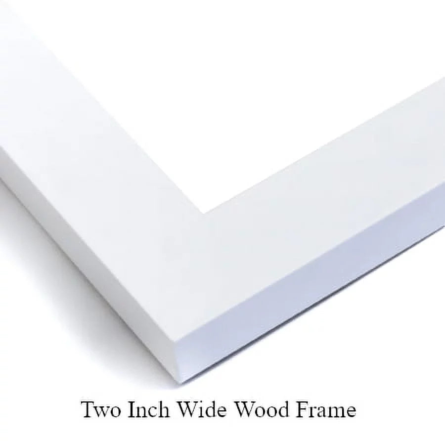 White Modern Wood Framed Art Print F13621