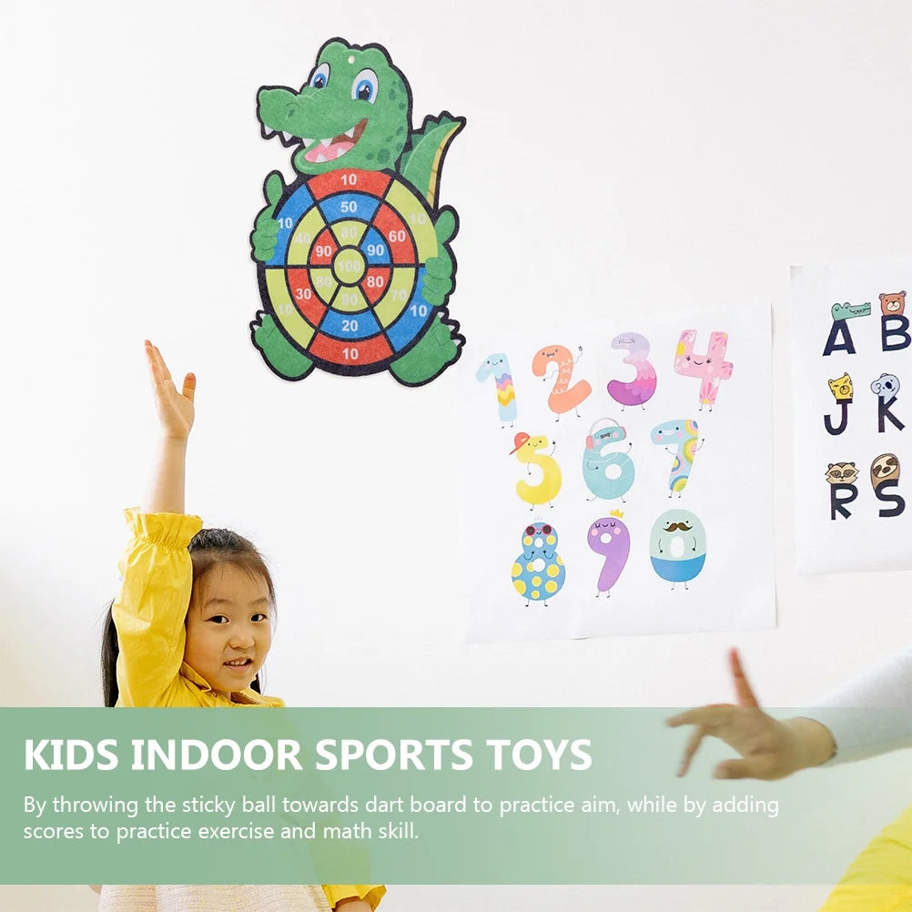Kids Dart Board Game Sticky Balls Indoor Cartoon T22724