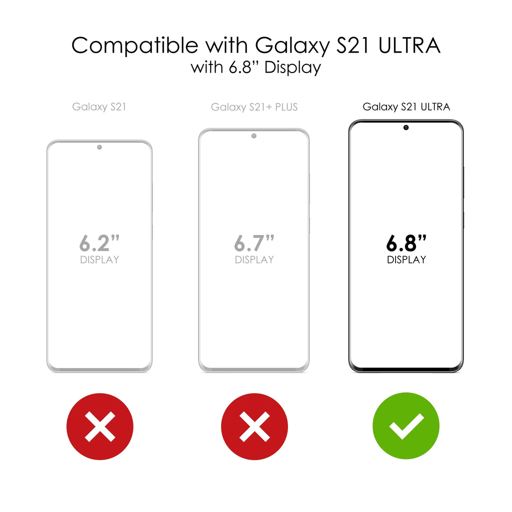 Clear Shockproof Hybrid Case for Galaxy S21 ULTRA 5G with TPU Bumper Acrylic Back Tempered Glass Screen Protector V117701
