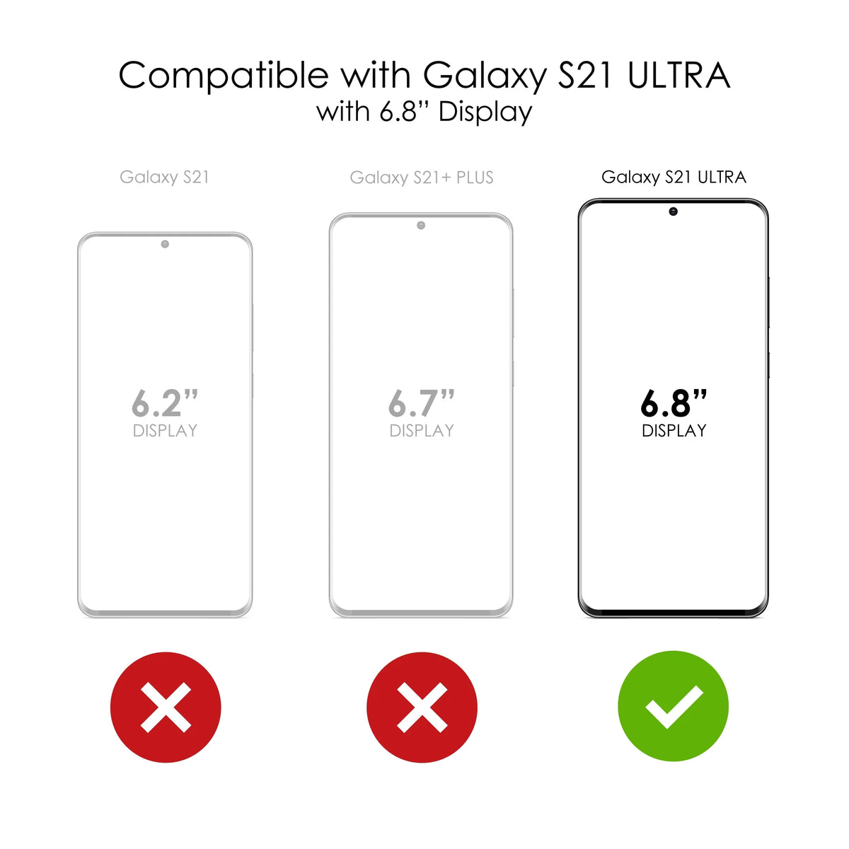 Clear Shockproof Hybrid Case for Galaxy S21 ULTRA 5G with TPU Bumper Acrylic Back Tempered Glass Screen Protector V117701