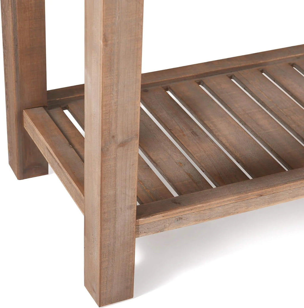 Brown Wooden Console 2 Drawers with Shelf Storage K644