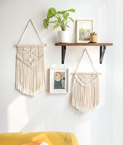 2 Pcs Macrame Wall Hanging, Small Size 13" L x 10" W and 16" L x 10" W W56252