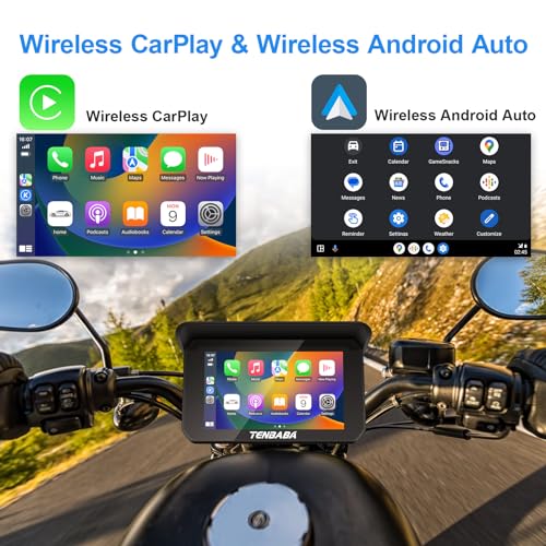 5" Waterproof Motorcycle GPS Navigation with Wireless Apple CarPlay & Android Auto H9142