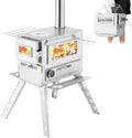 Wood Burning Tent Stove with Chimney Pipes and Carry Bag T65292