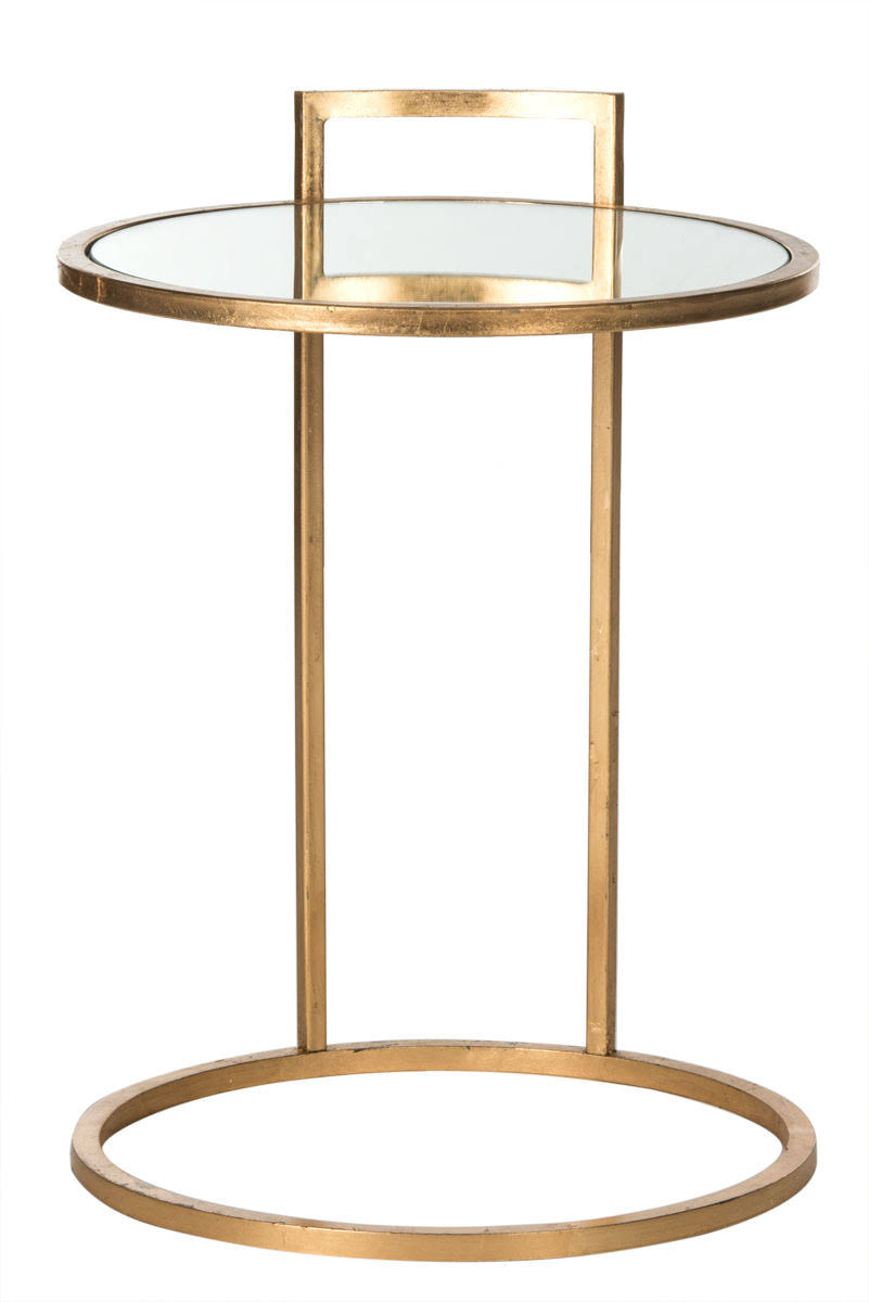 Round Gold Leaf End Table K534
