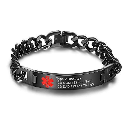 Stainless Steel Medical Alert Bracelets Q811