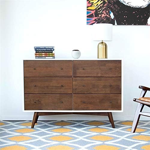 White 6-Drawer Solid Wood Dresser U203633