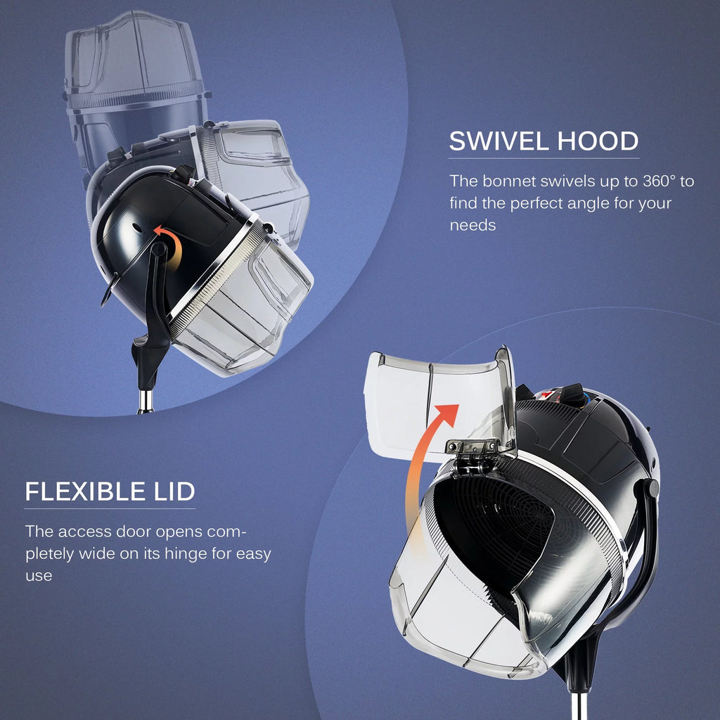 Black 1300 Watts Hood Hair Dryer W973