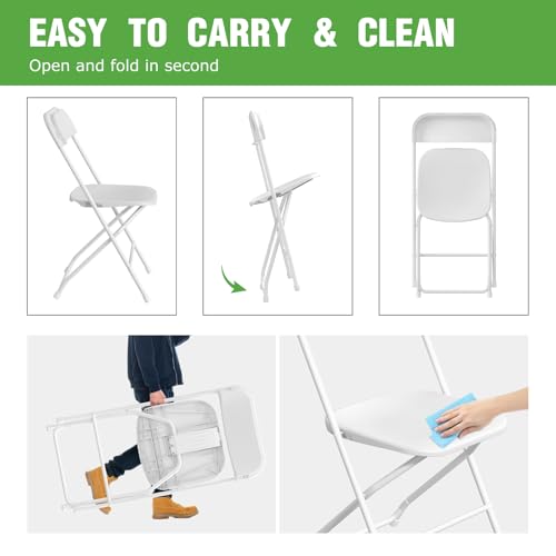 10 Pack White Plastic Folding Chair with Steel Frame M832841