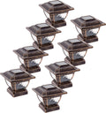 Solar Cast Aluminum LED Post Cap Light 8 Pack X929