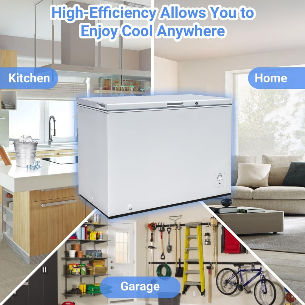 White 10 Cu. Ft. Chest Freezer with Lock and Adjustable Thermostat H521351