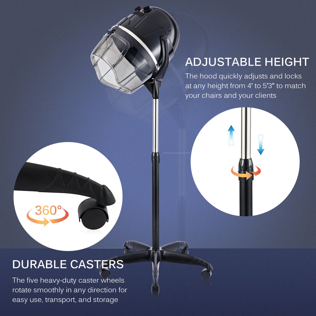 Black 1300 Watts Hood Hair Dryer W973