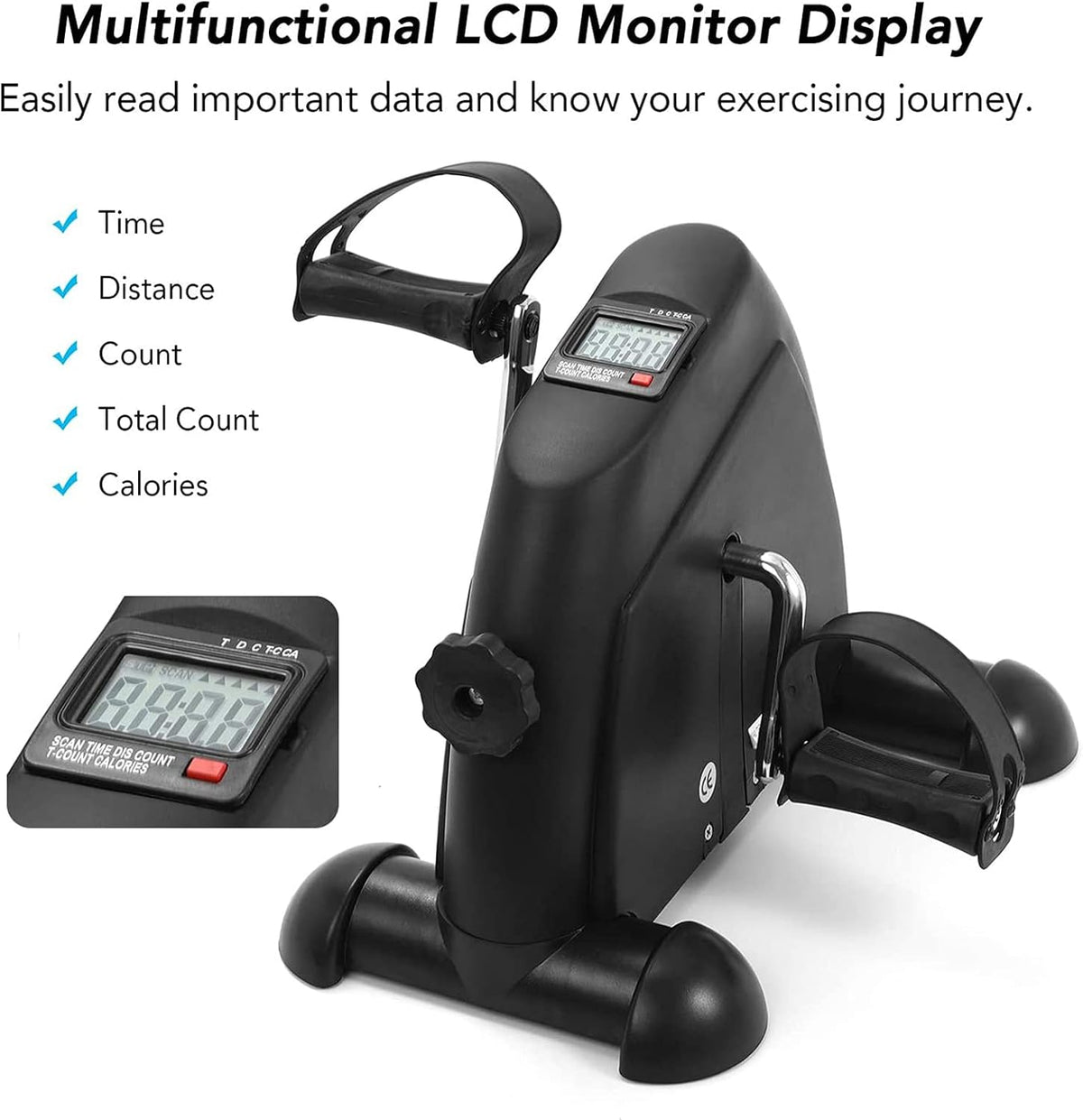Portable Under Desk Exercise Bike with Adjustable Resistance J91243