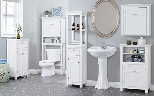 White Tall Freestanding Storage Cabinet with Door and Drawer W374277