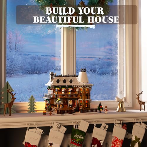 House Building Set with LED Light, 1549PCS Building Blocks Toy Y170
