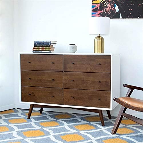 White 6-Drawer Solid Wood Dresser U203633