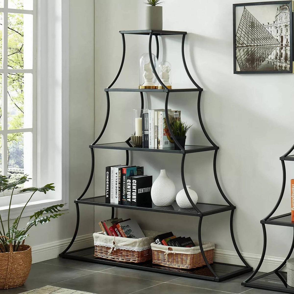 5 Shelf Bookshelf Sand Black G186890