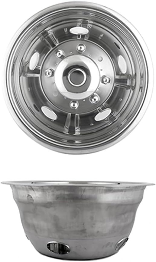 19.5 Polished Stainless Steel 8 Lug Wheel Simulators L195178