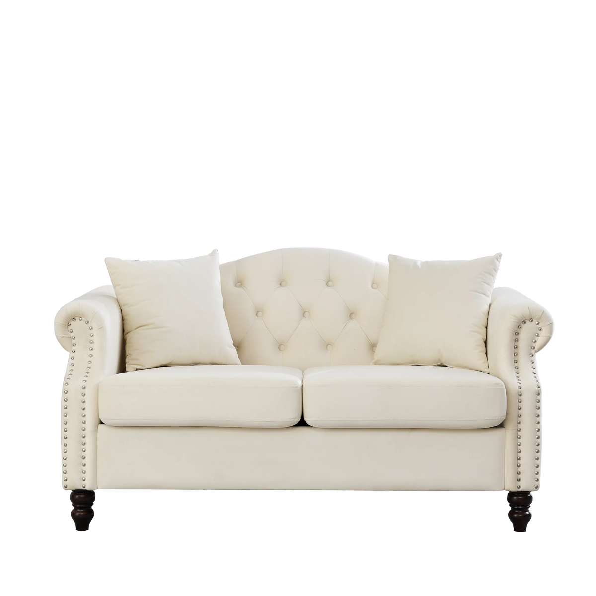 Grey Velvet 2 Seater Chesterfield Sofa T84773