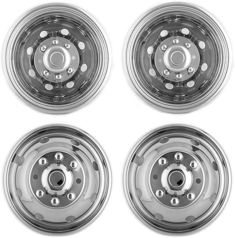 19.5 Polished Stainless Steel 8 Lug Wheel Simulators L195178