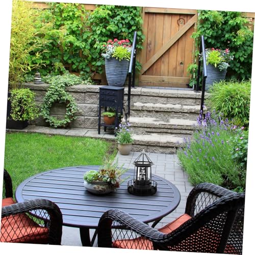 Black Solar Rotating Lighthouse Lawn Ornament T821