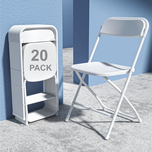 10 Pack White Plastic Folding Chair with Steel Frame M832841
