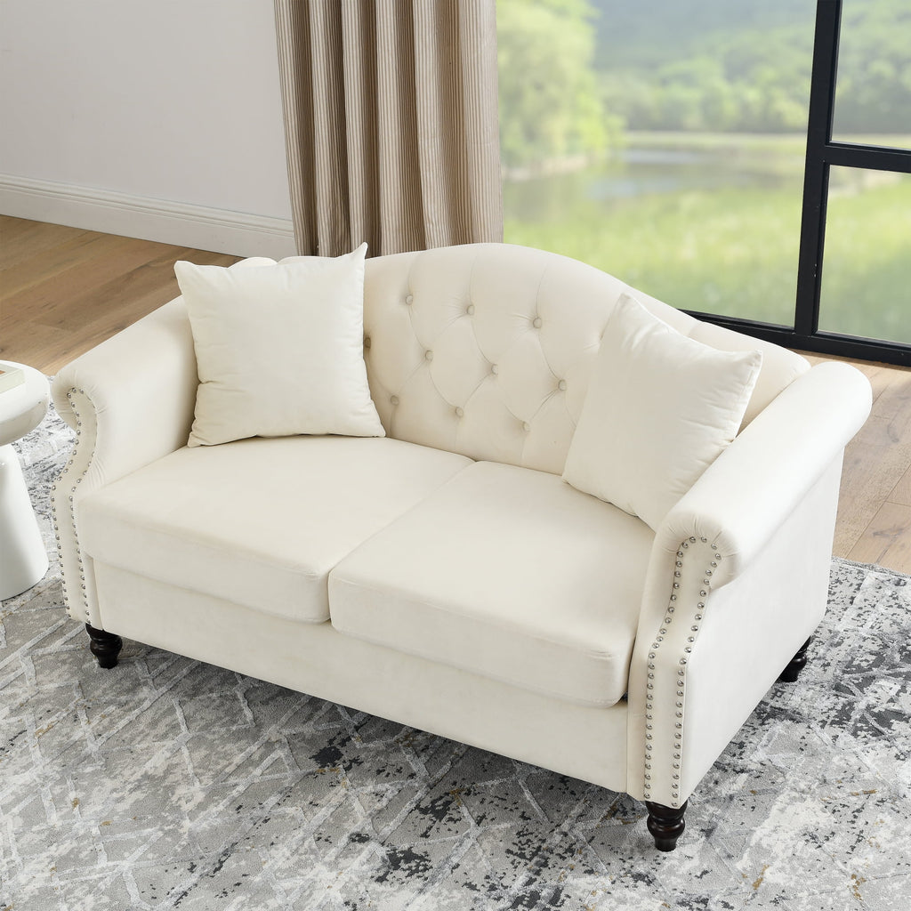 Grey Velvet 2 Seater Chesterfield Sofa T84773