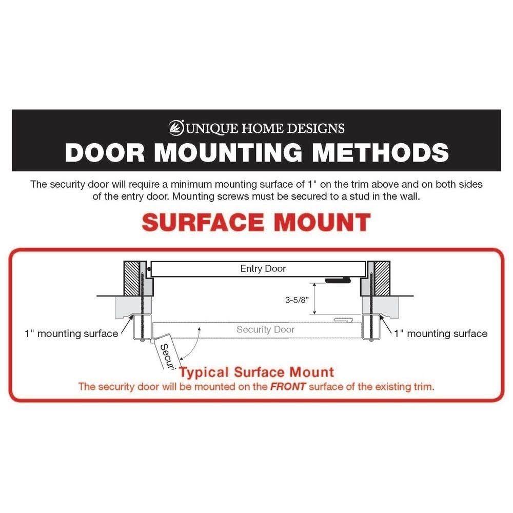 36 in. x 80 in. Black Surface Mount Outswing Steel Security Door with Expanded Metal Screen X380