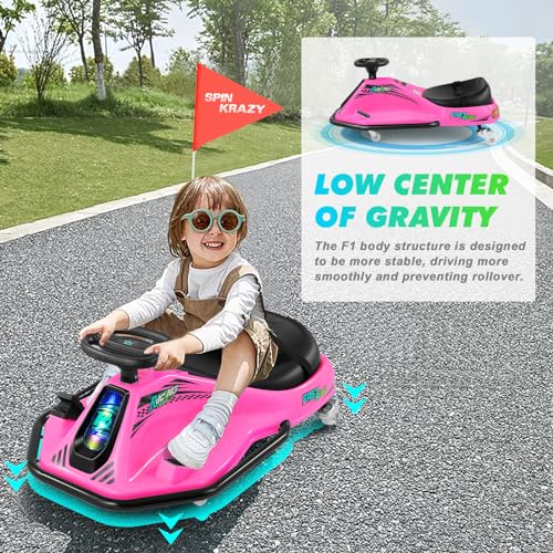 Pink 24V Electric Drifting Go Kart with 2 Replacement Universal Wheels J7425