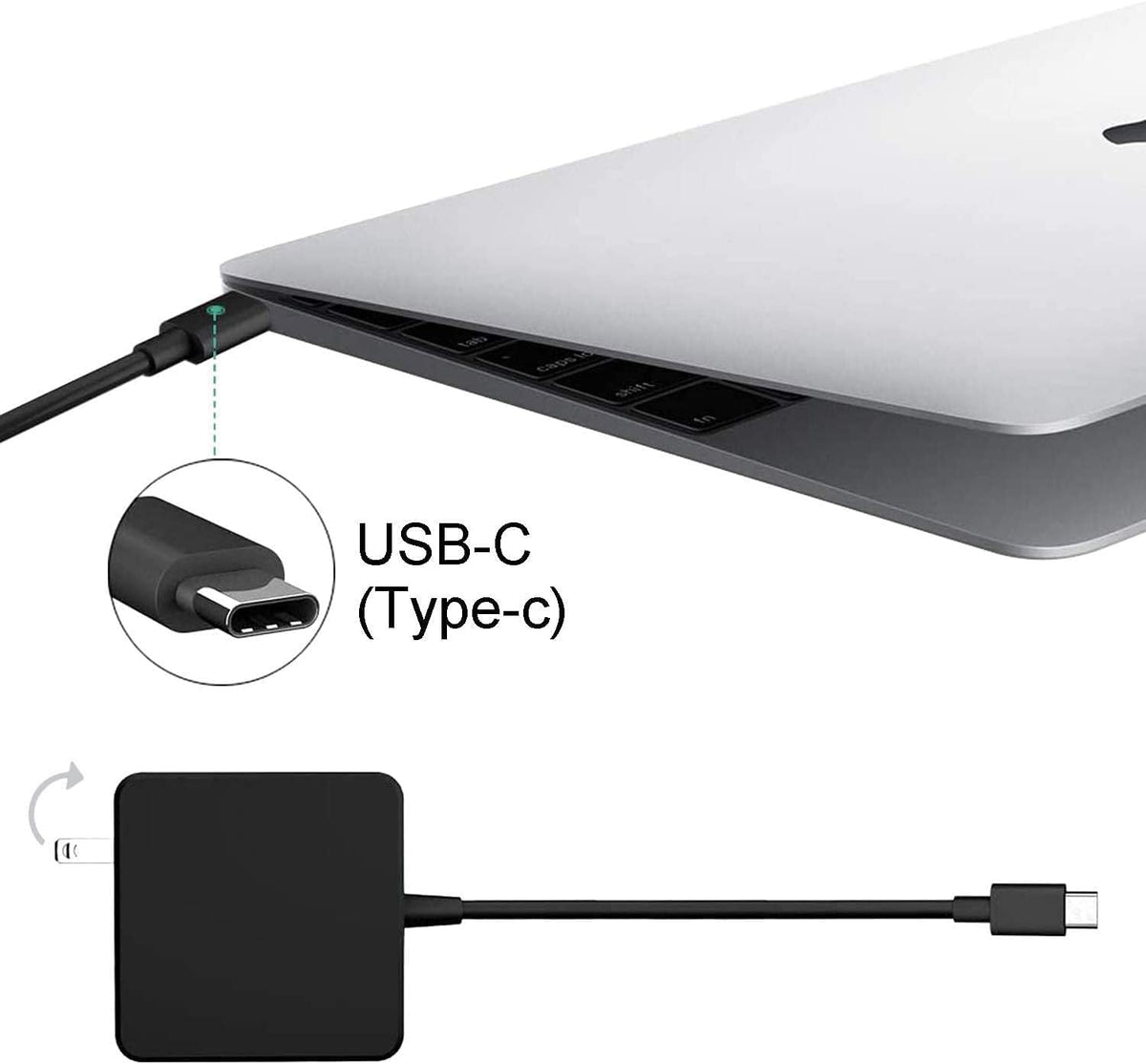 45W USB C Laptop Charger Power Adapter Y4098