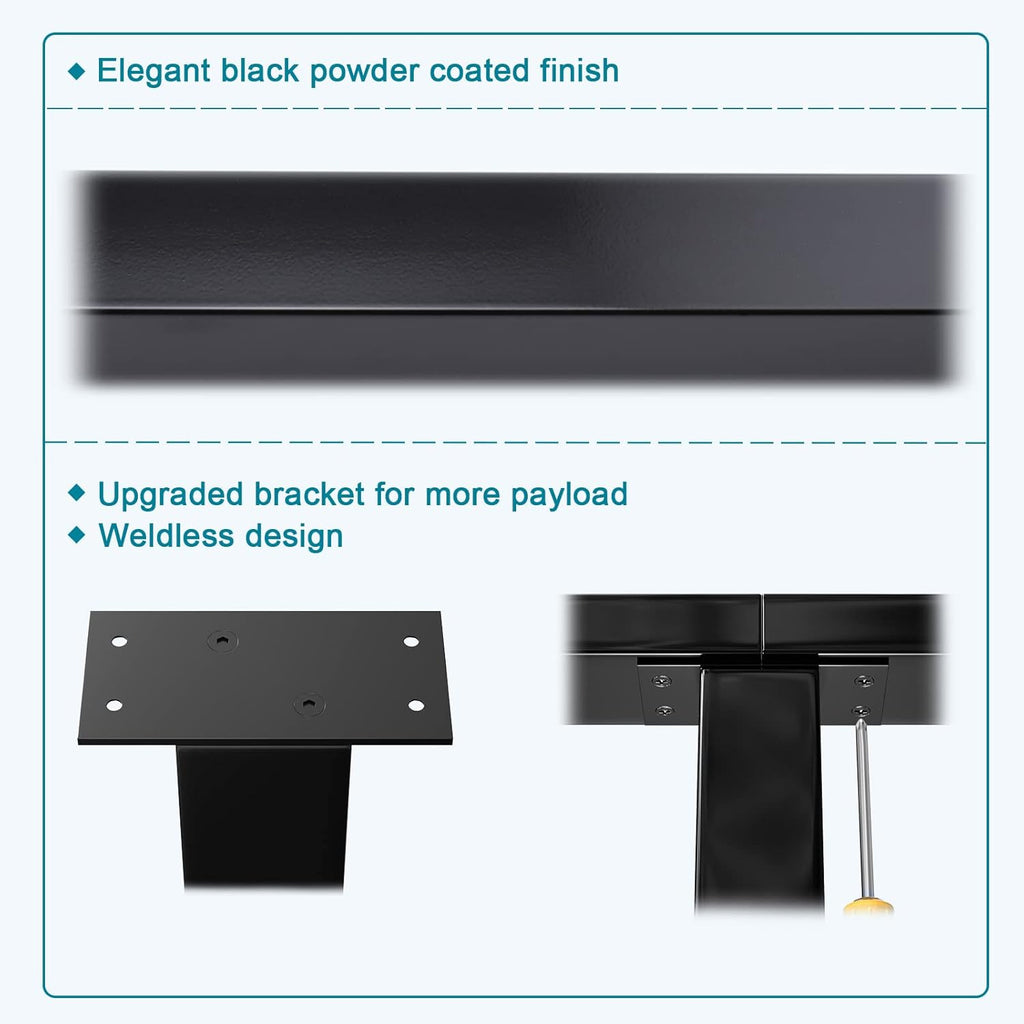 4 Pack Black Square Stainless Steel Cable Railing Post J940784