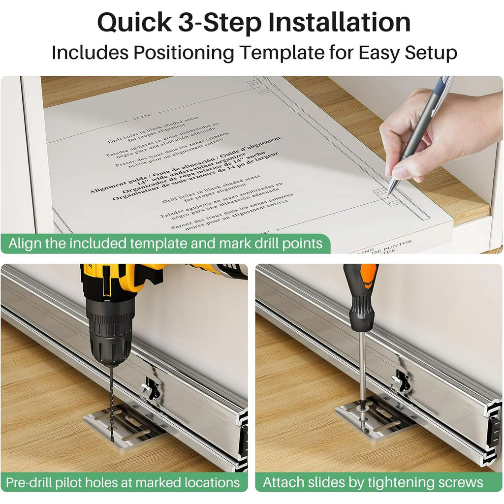 Heavy Duty Slide out Drawers for Kitchen Cabinet Organizer (15W X 21D) K316854