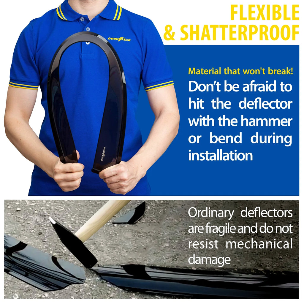6 pcs Tape-on Window Deflectors Q452