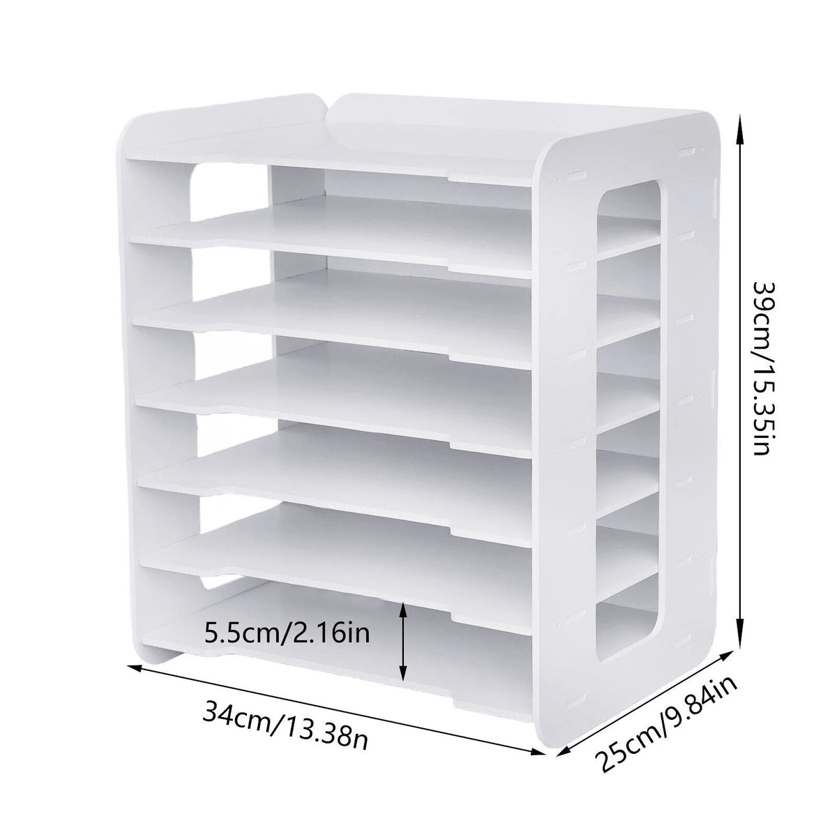 7 Tier Desktop Organizer File Shelf Document Storage Rack F8692