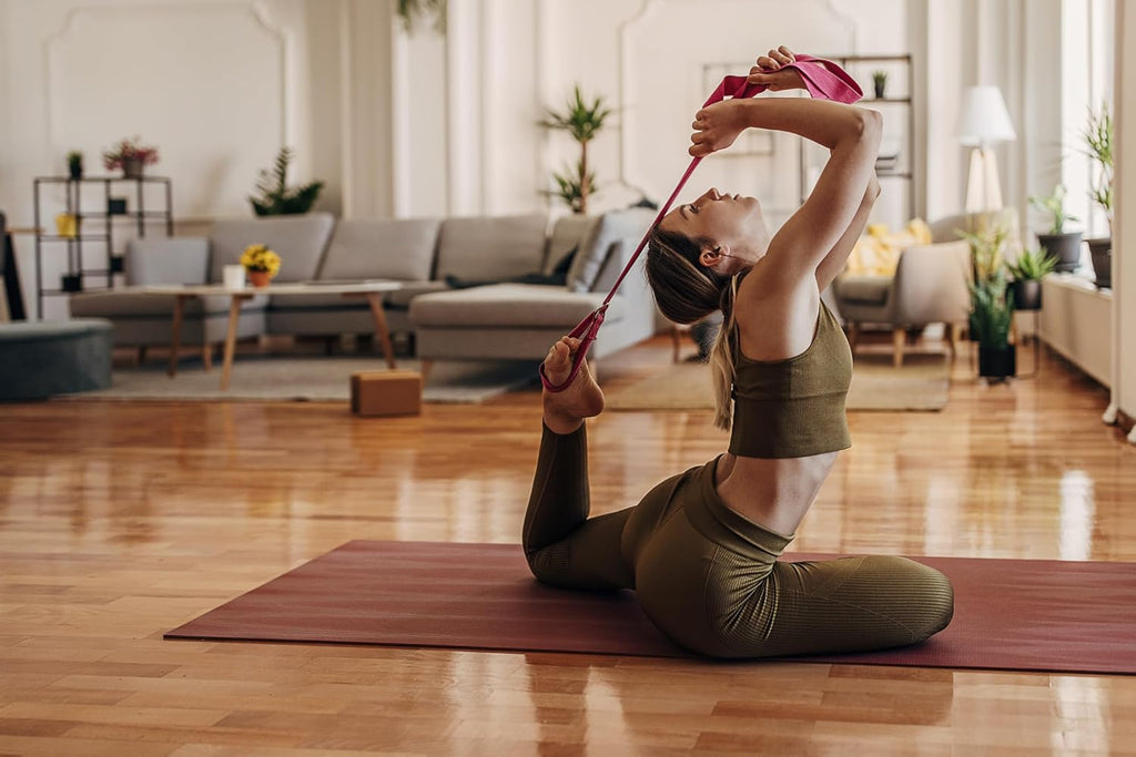 Plum Rectangular Yoga Bolster and Yoga Strap Set Q514