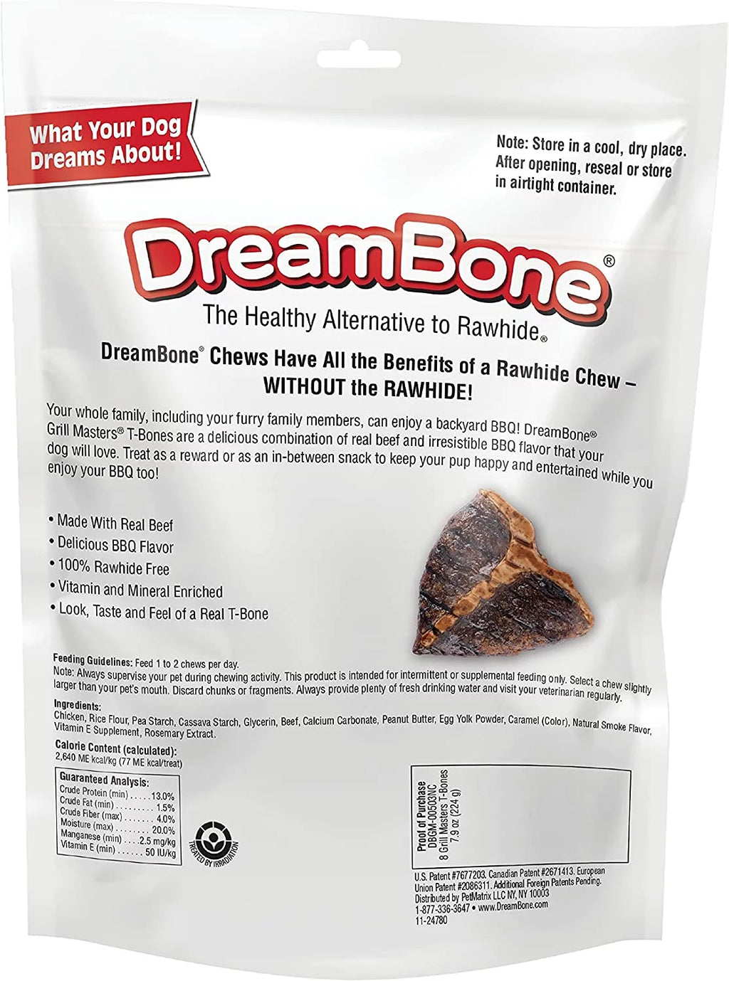 Rawhide-Free T-Bones Chews for Dogs, 8 Count F31401