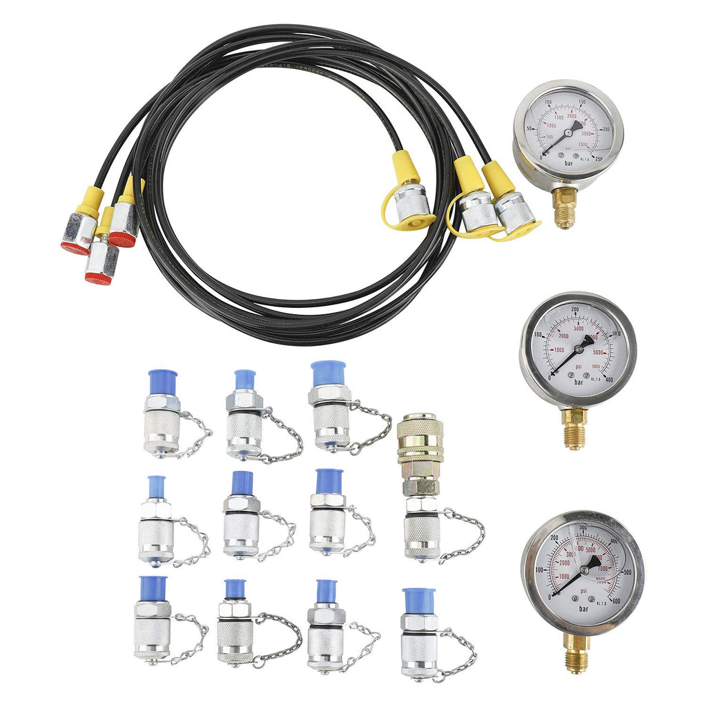 Hydraulic Pressure Test Kit with 11 Couplings 25/40/60 Mpa J9596