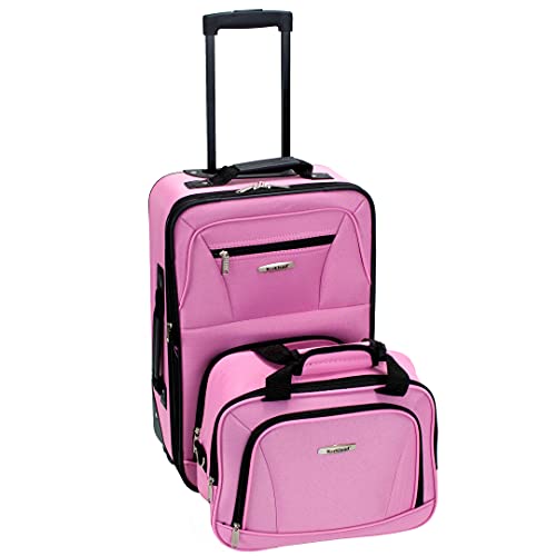 Pink Expandable 2-Piece Softside Upright Luggage Set C42257