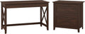 Washed Gray Writing Desk with 2 Drawer File Cabinet B76423