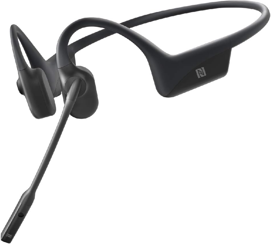 Black Bone Conduction Bluetooth Headset with Boom Microphone O2462