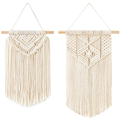2 Pcs Macrame Wall Hanging, Small Size 13" L x 10" W and 16" L x 10" W W56252