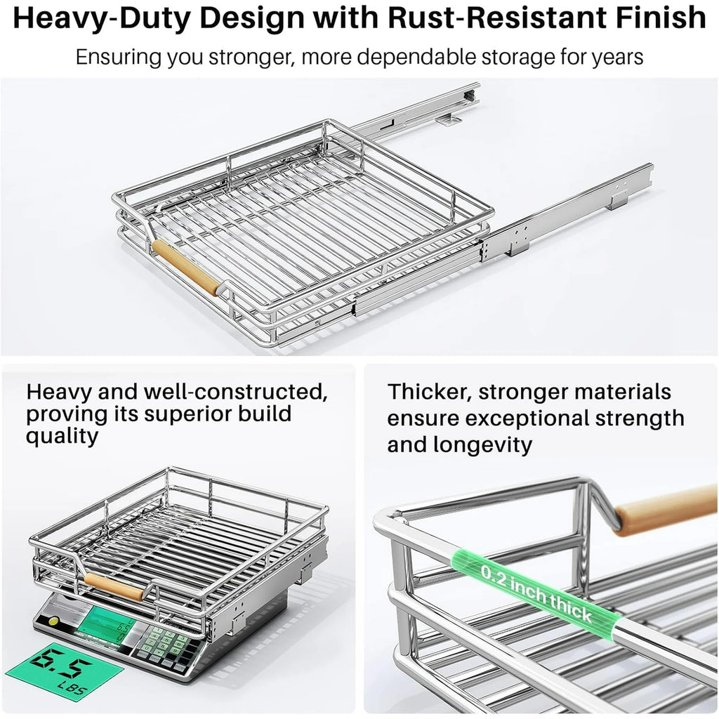 Heavy Duty Slide out Drawers for Kitchen Cabinet Organizer (15W X 21D) K316854