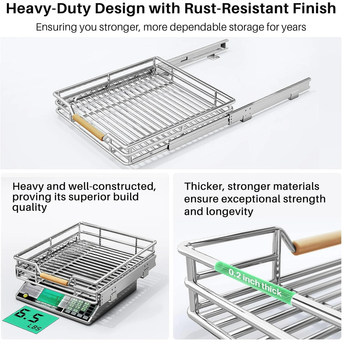 Heavy Duty Slide out Drawers for Kitchen Cabinet Organizer (15W X 21D) K316854
