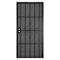 36 in. x 80 in. Black Surface Mount Outswing Steel Security Door with Expanded Metal Screen X380