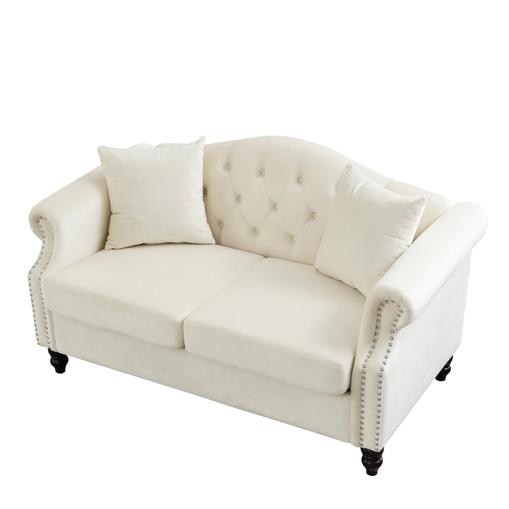 Grey Velvet 2 Seater Chesterfield Sofa T84773