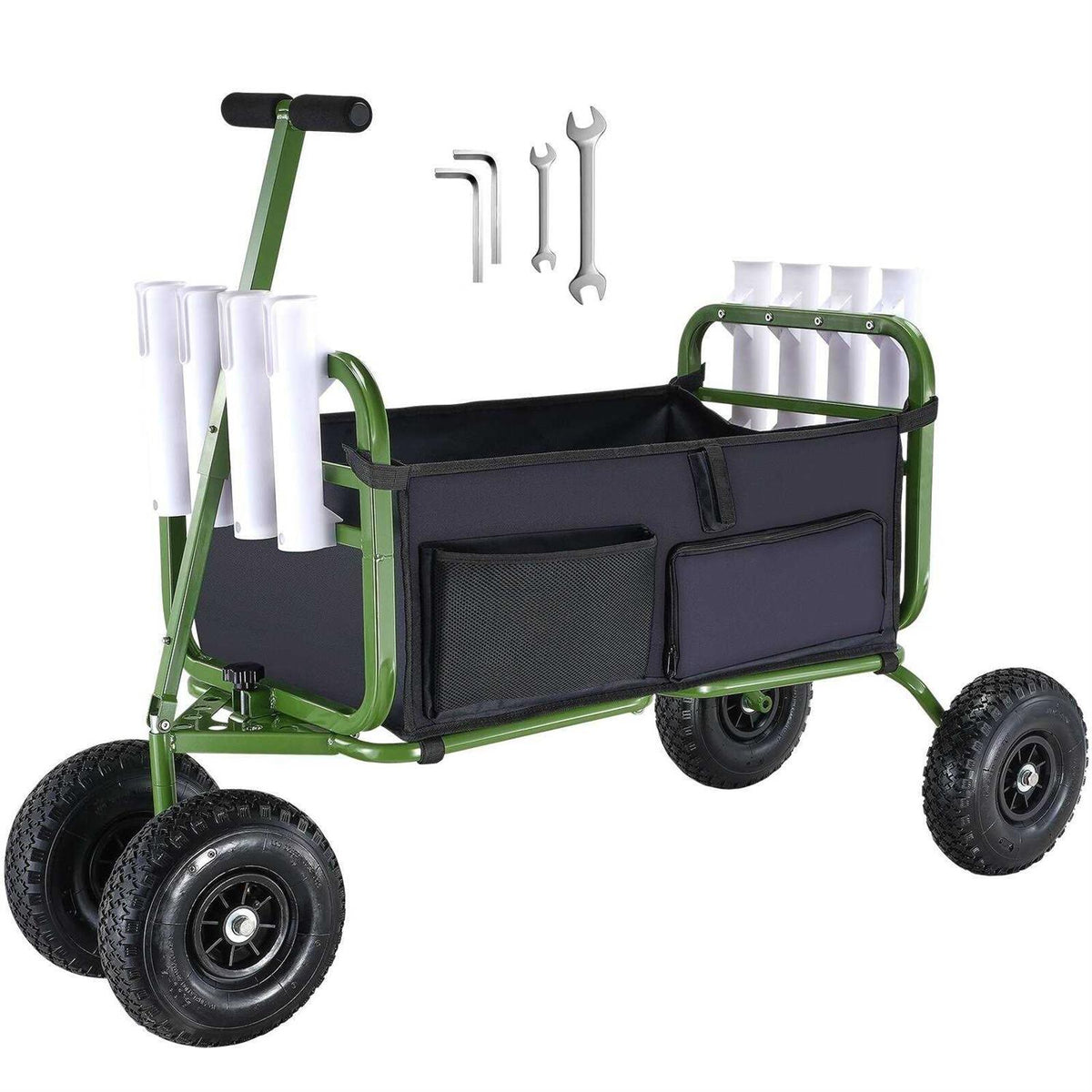 500 lbs Capacity Aluminum Beach Fishing Cart with 13 Inch PU Balloon Tires F509