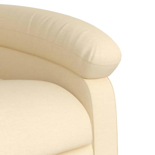 Cream Fabric Recliner Chair with Manual Adjustment L51858