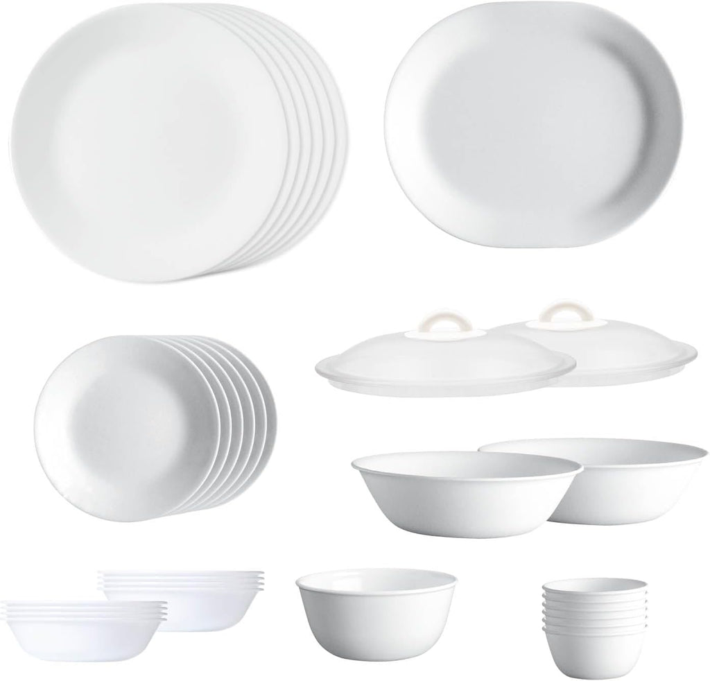 30 Pcs White Glass Dinner Set N779