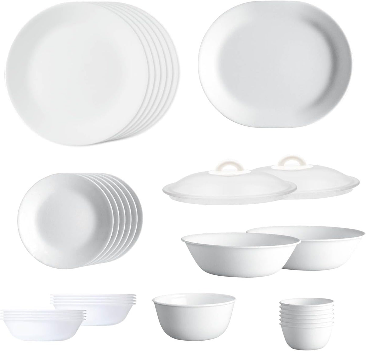 30 Pcs White Glass Dinner Set N779