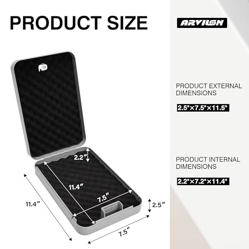 Black Portable Handgun Safe Lock Box with Key Lock R281654